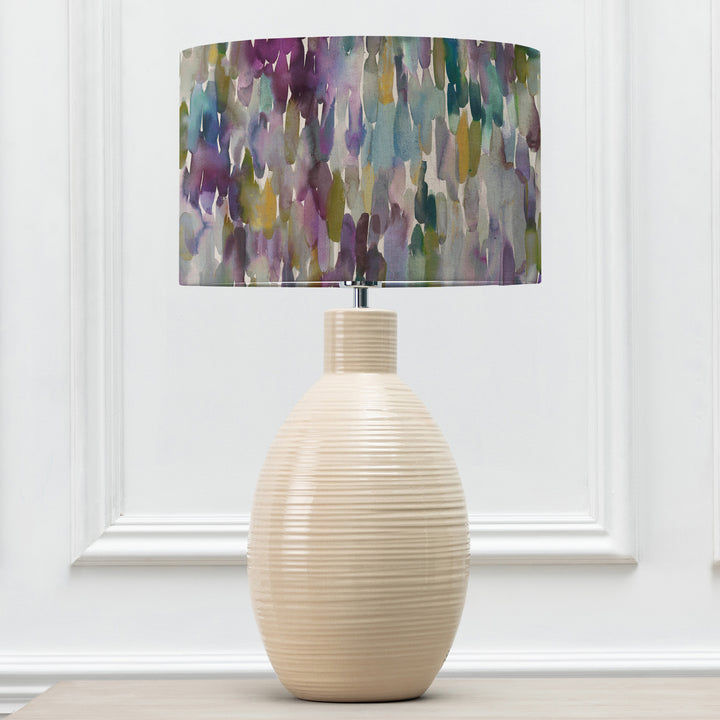 EPONA TABLE LAMPBASE CREAM/AZIMA EVA 40CM LAMPSHADE INDIGO