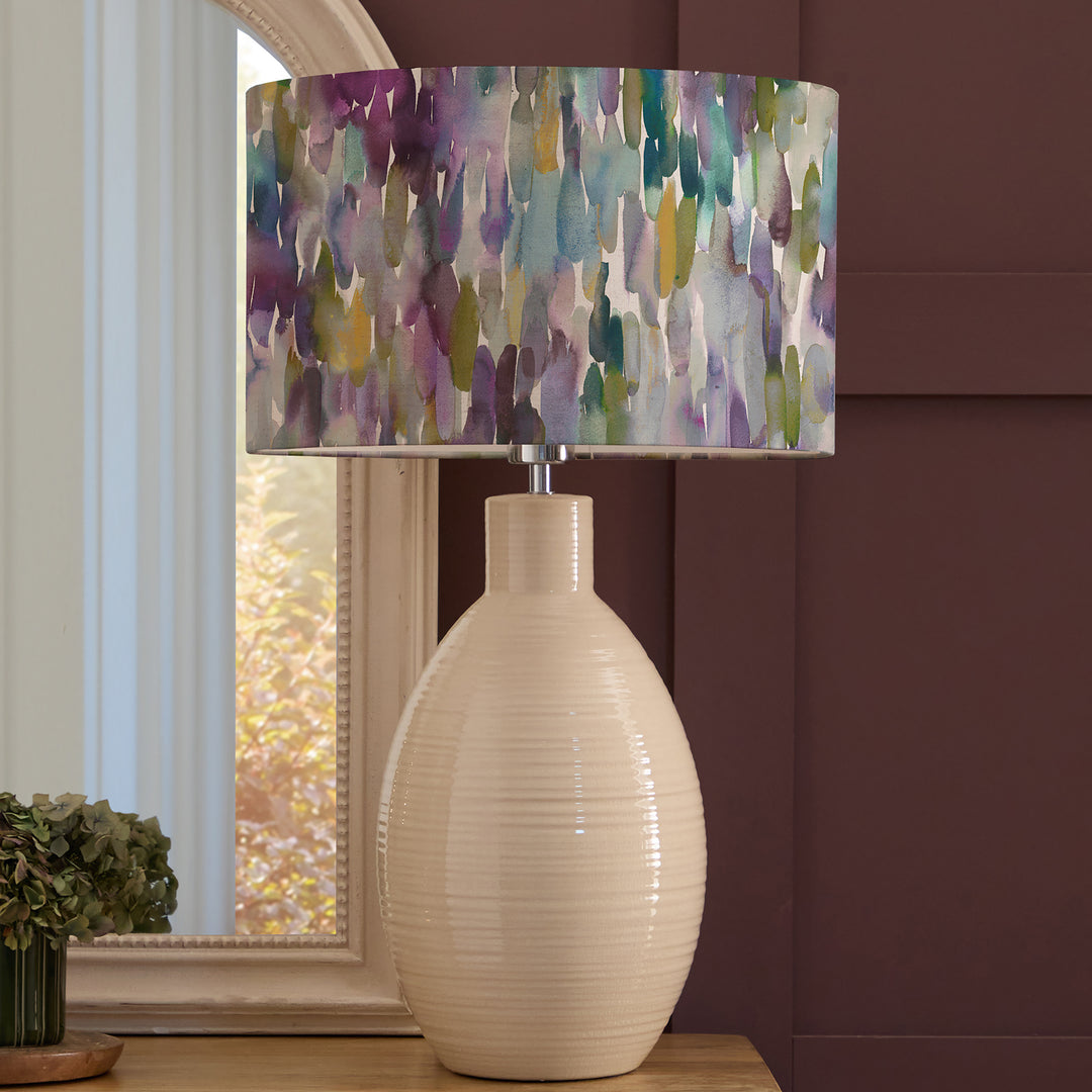 Epona Table Lampbase Cream/Azima EVA 40cm Lampshade Indigo
