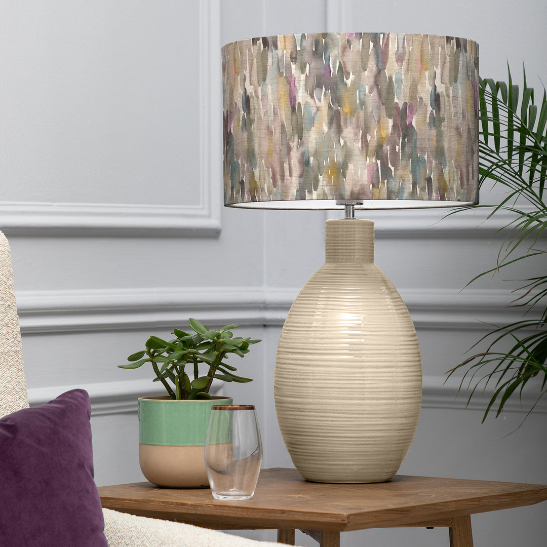 Epona Table Lampbase Cream/Azima EVA 40cm Lampshade Ironstone - image 9