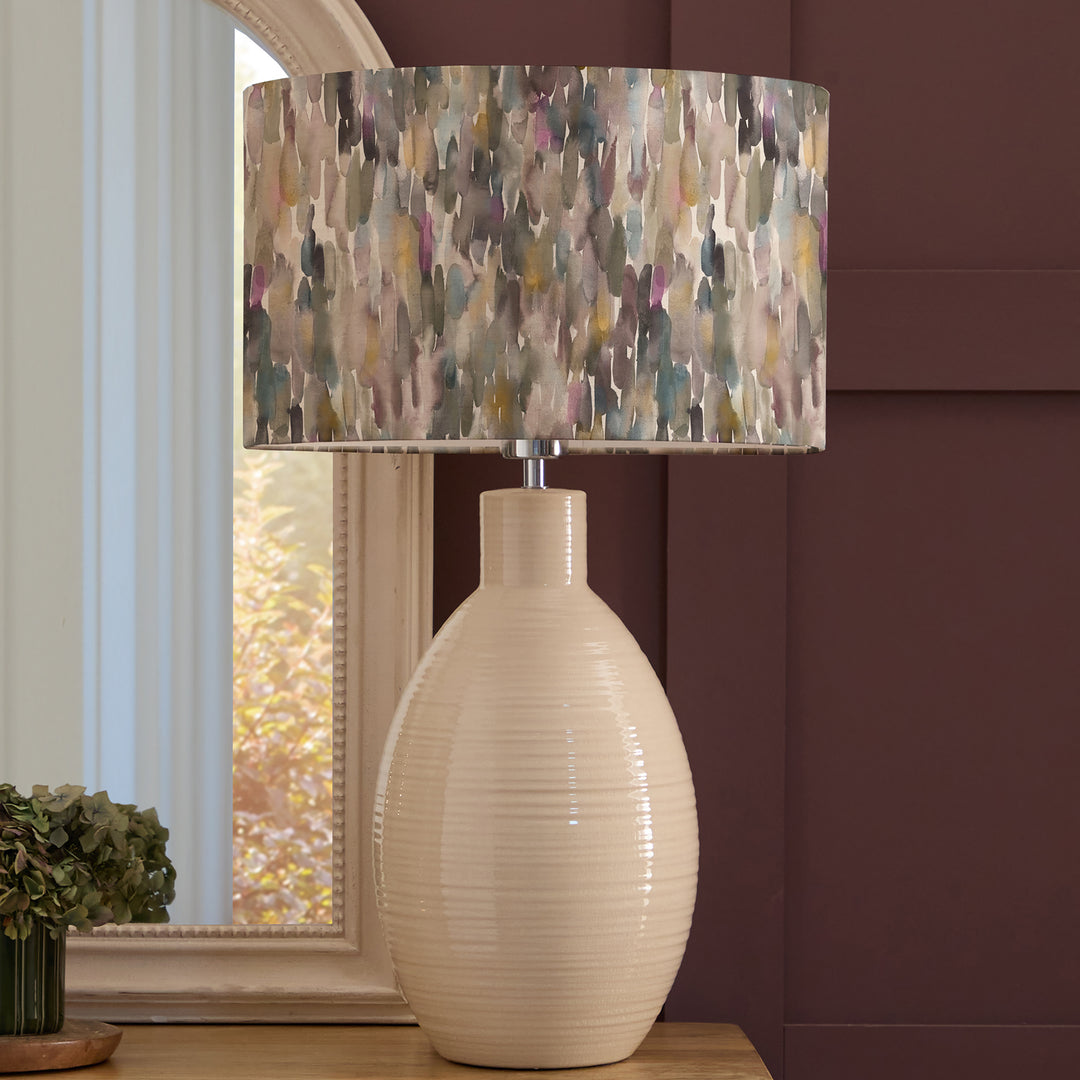 Epona Table Lampbase Cream/Azima EVA 40cm Lampshade Ironstone