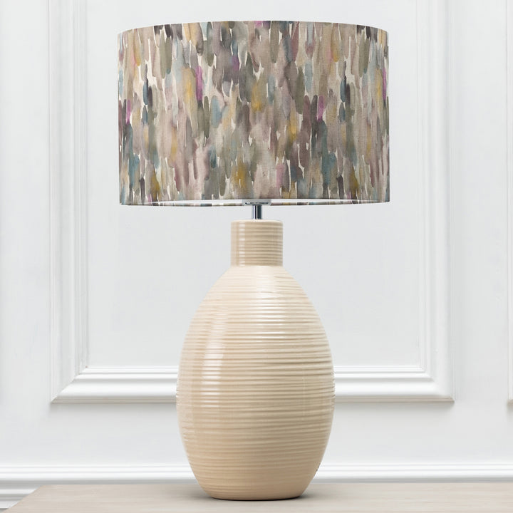 EPONA TABLE LAMPBASE CREAM/AZIMA EVA 40CM LAMPSHADE IRONSTONE