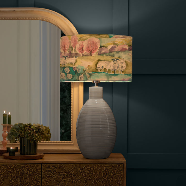 EPONA TABLE LAMPBASE DUCK EGG/BUTTERMERE EVA 40CM LAMPSHADE LINEN