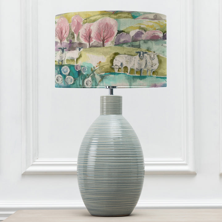 EPONA TABLE LAMPBASE DUCK EGG/BUTTERMERE EVA 40CM LAMPSHADE LINEN