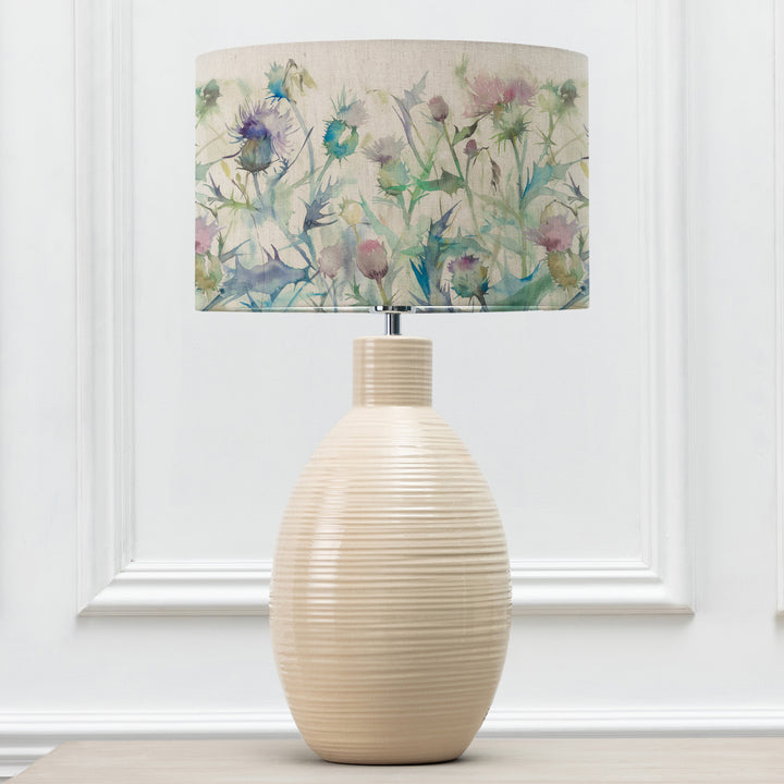 EPONA TABLE LAMPBASE CREAM/CIRSIUM EVA 40CM LAMPSHADE DAMSON