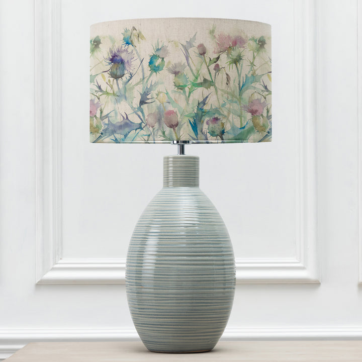 EPONA TABLE LAMPBASE DUCK EGG/CIRSIUM EVA 40CM LAMPSHADE DAMSON