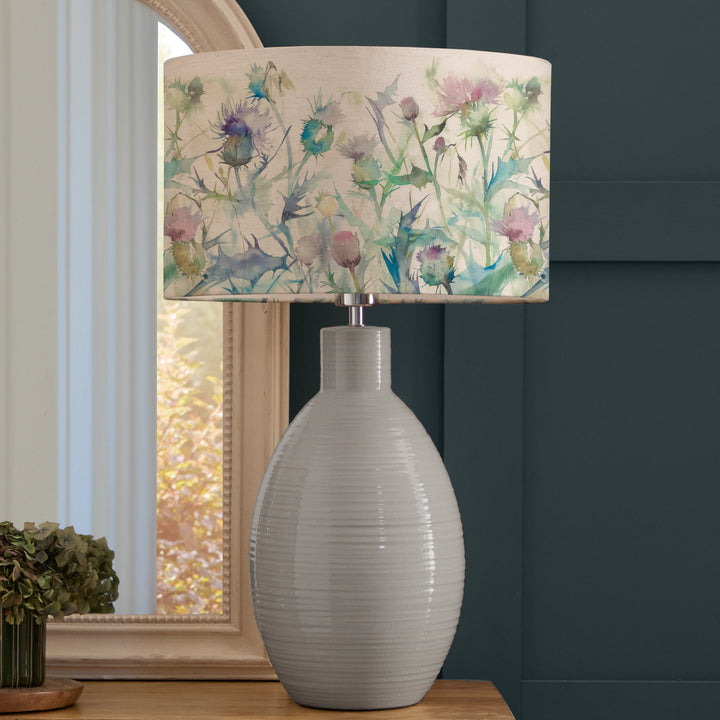 Epona Table Lampbase Duck Egg/Cirsium EVA 40cm Lampshade Damson