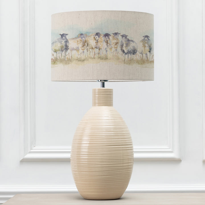 EPONA TABLE LAMPBASE CREAM/COME BY EVA 40CM LAMPSHADE LINEN
