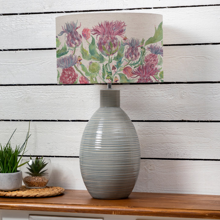 Epona Table Lampbase Duck Egg/Fairytale Bristle EVA 40cm Lampshade Damson - image 9