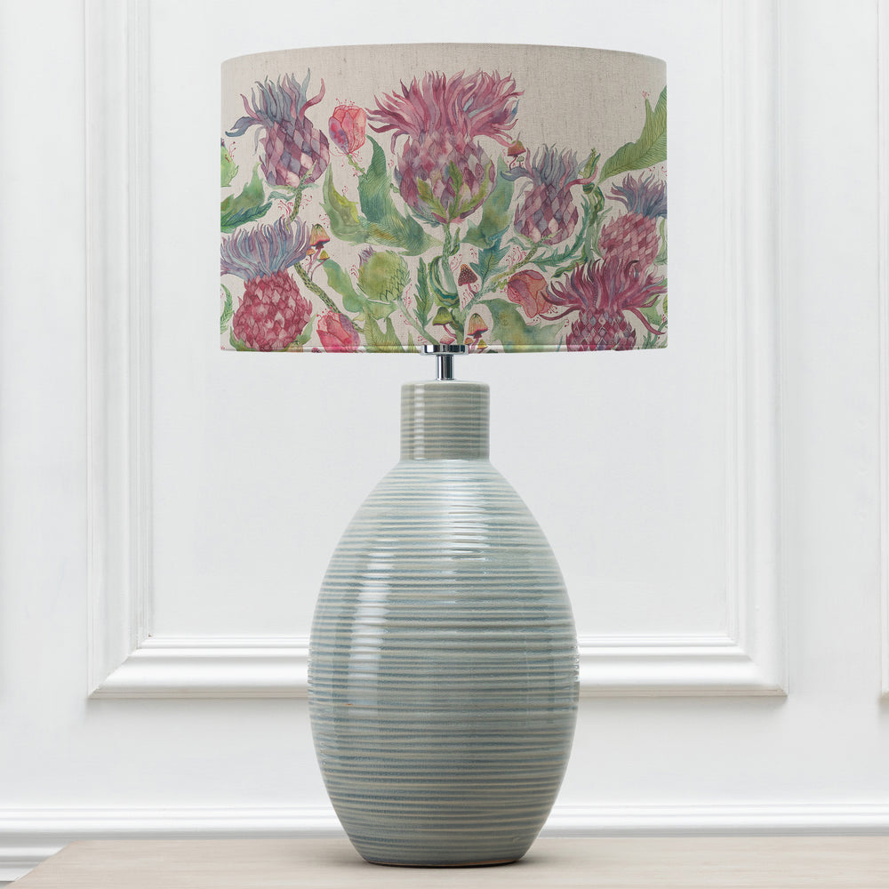 Epona Table Lampbase Duck Egg/Fairytale Bristle EVA 40cm Lampshade Damson - image 2