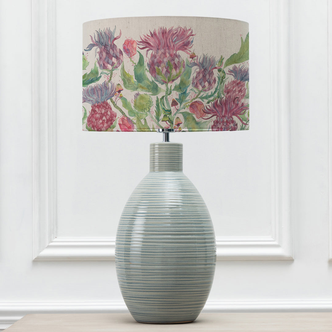 Epona Table Lampbase Duck Egg/Fairytale Bristle EVA 40cm Lampshade Damson - image 2