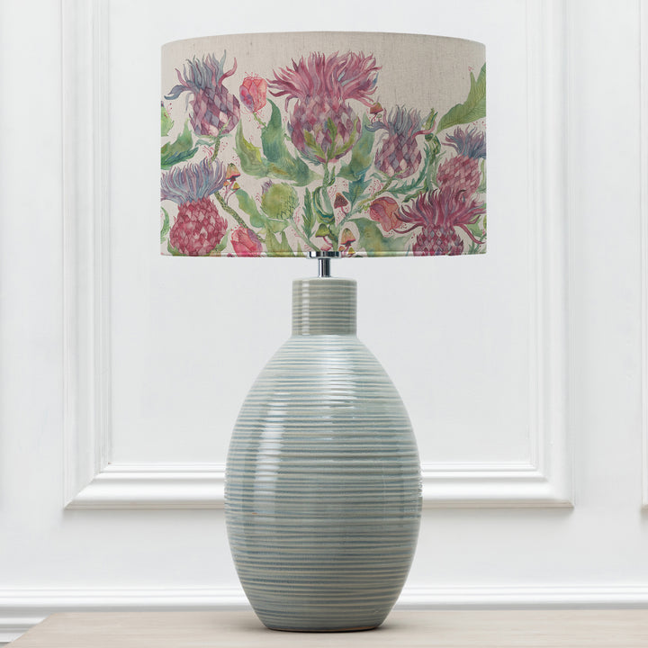 EPONA TABLE LAMPBASE DUCK EGG/FAIRYTALE BRISTLE EVA 40CM LAMPSHADE DAMSON