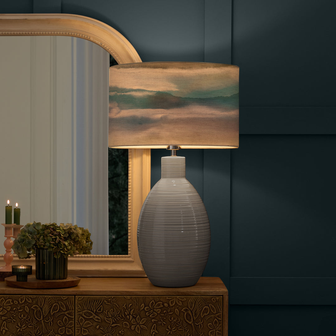 Epona Table Lampbase Duck Egg/Fjord EVA 40cm Lampshade Loch - image 3