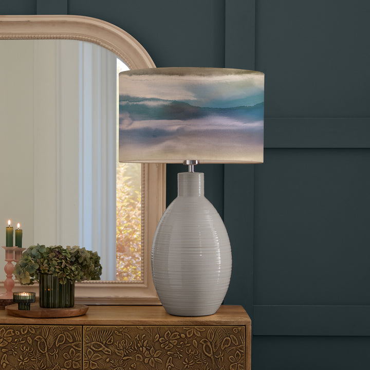 Epona Table Lampbase Duck Egg/Fjord EVA 40cm Lampshade Loch - image 8
