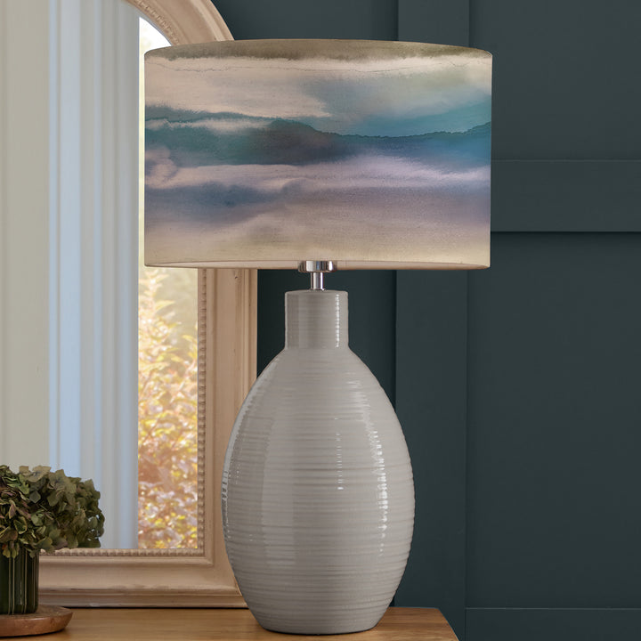 Epona Table Lampbase Duck Egg/Fjord EVA 40cm Lampshade Loch
