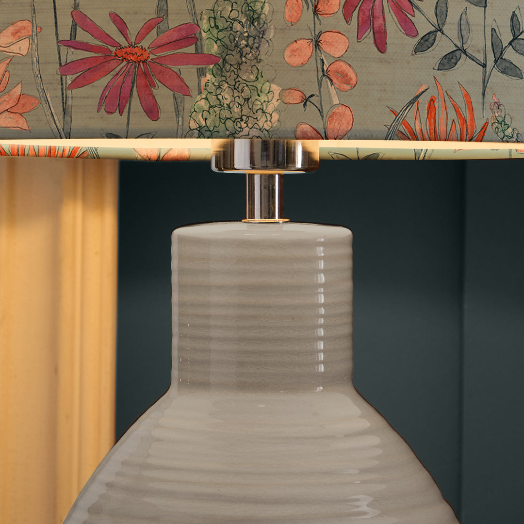 Epona Table Lampbase Duck Egg/Florabunda EVA 40cm Lampshade Cornflower - image 5