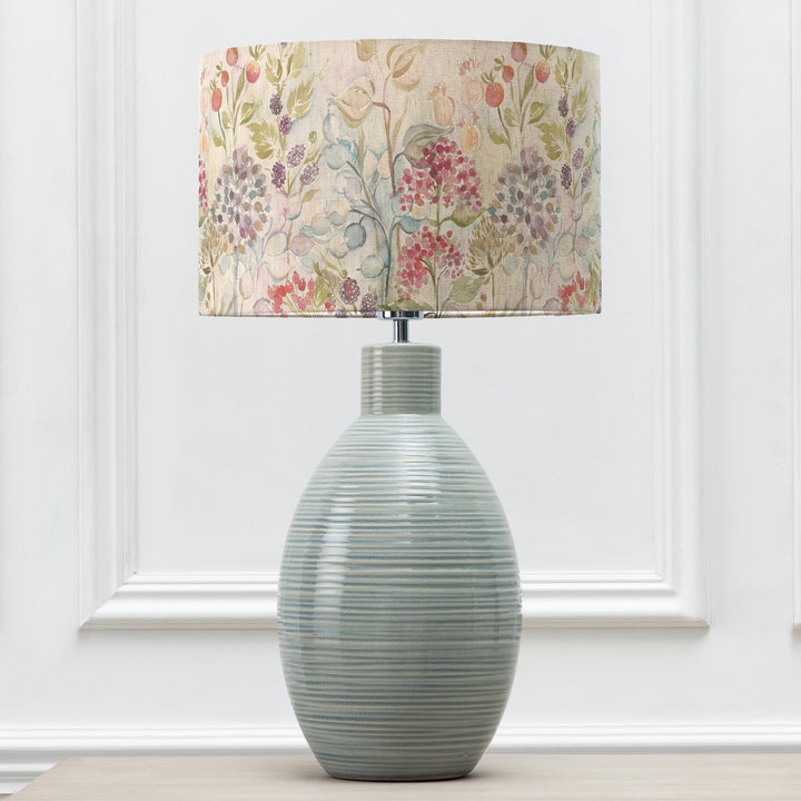 EPONA TABLE LAMPBASE DUCK EGG/HEDGEROW EVA 40CM LAMPSHADE LINEN