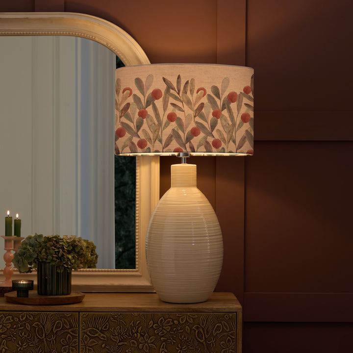 EPONA TABLE LAMPBASE CREAM/KATSURA EVA 40CM LAMPSHADE MULBERRY