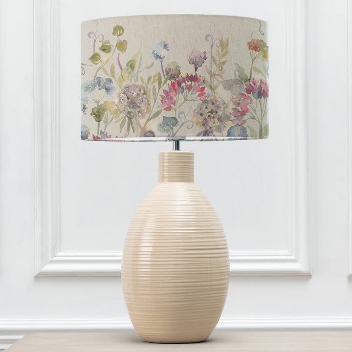 EPONA TABLE LAMPBASE CREAM/PATRICE EVA 40CM LAMPSHADE LOGANBERRY