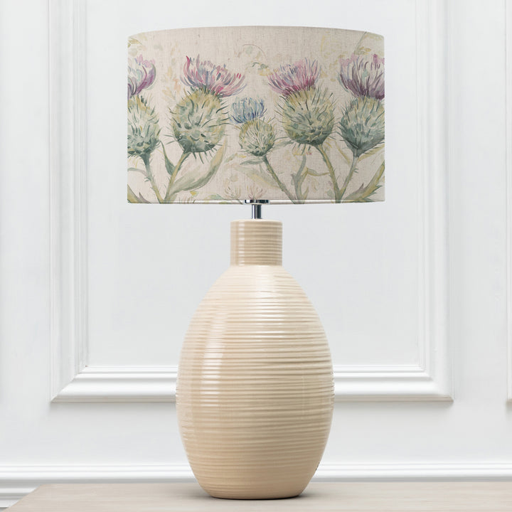 EPONA TABLE LAMPBASE CREAM/THISTLE GLEN EVA 40CM LAMPSHADE LINEN