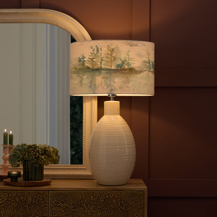 EPONA TABLE LAMPBASE CREAM/WILDERNESS EVA 40CM LAMPSHADE TOPAZ