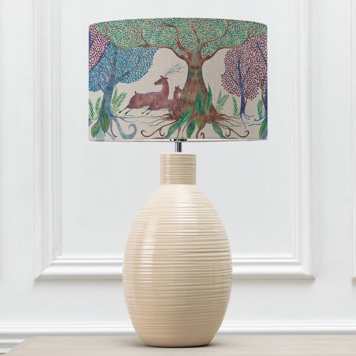 EPONA TABLE LAMPBASE CREAM/WILLOW WOODS EVA 40CM LAMPSHADE LINEN