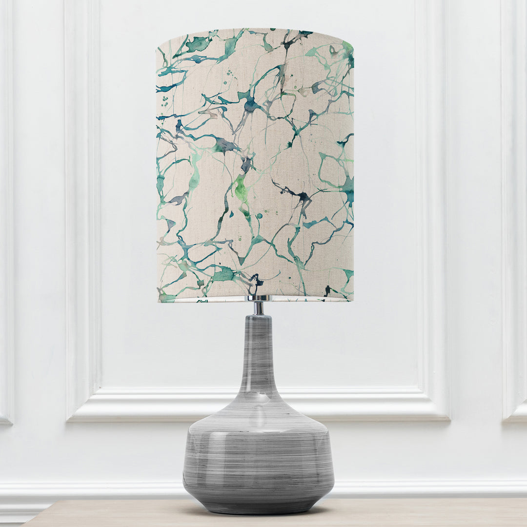 Eris Table Lampbase Slate/Carrara Anna 30cm Lampshade Ocean - image 2
