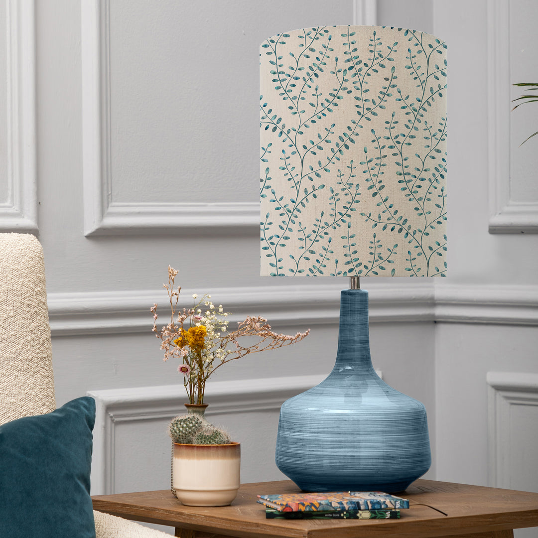 Eris Table Lampbase Cobalt/Eden Anna 30cm Lampshade Ocean
