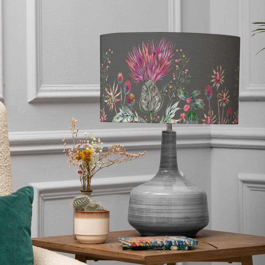 Eris Table Lampbase Slate/Elysium EVA 37cm Lampshade Onyx