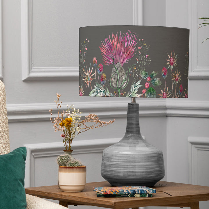 Eris Table Lampbase Slate/Elysium EVA 37cm Lampshade Onyx