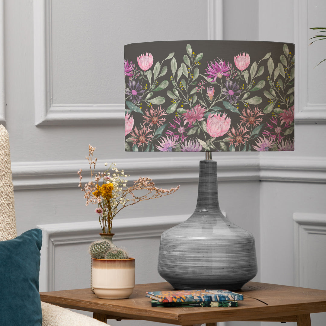 Eris Table Lampbase Slate/Fortazela EVA 37cm Lampshade Onyx