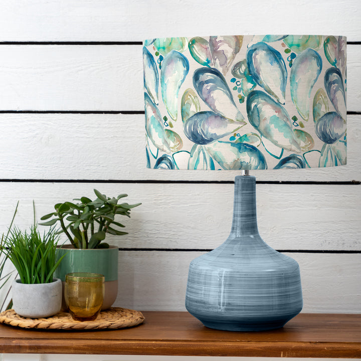 Eris Table Lampbase Cobalt/Mussels EVA 37cm Lampshade Marine