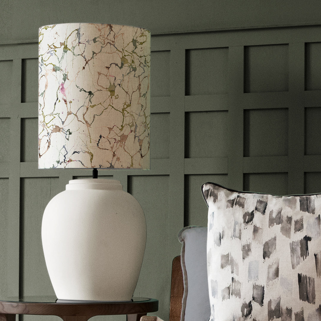 Evora Table Lampbase Ecru/Carrara Anna 33cm Lampshade Meadow