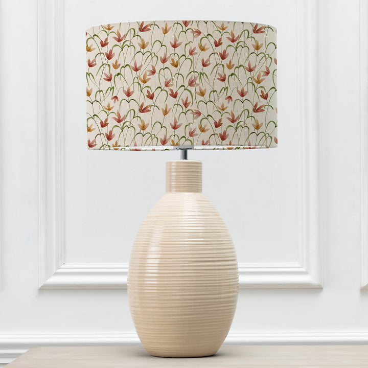EVORA TABLE LAMPBASE ECRU/FRESIA LINEN EVA 40CM LAMPSHADE ORANGE