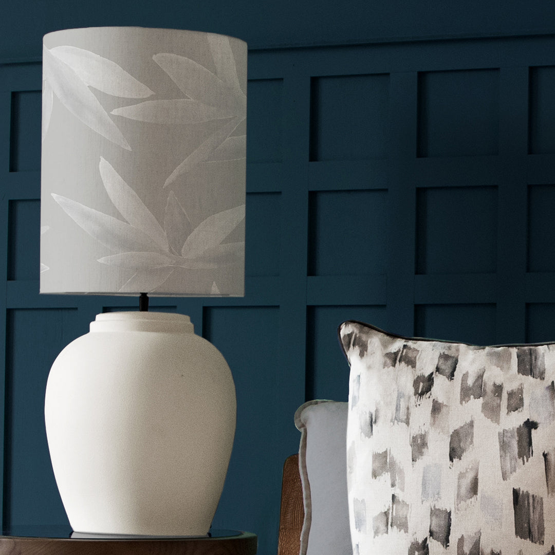 Evora Table Lampbase Ecru/Silverwood Anna 33x45cm Lampshade Snow