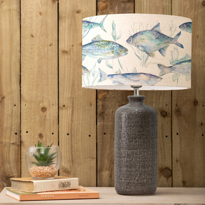 Inopia Lampbase Grey/Ives Waters EVA 40cm Lampshade Marine