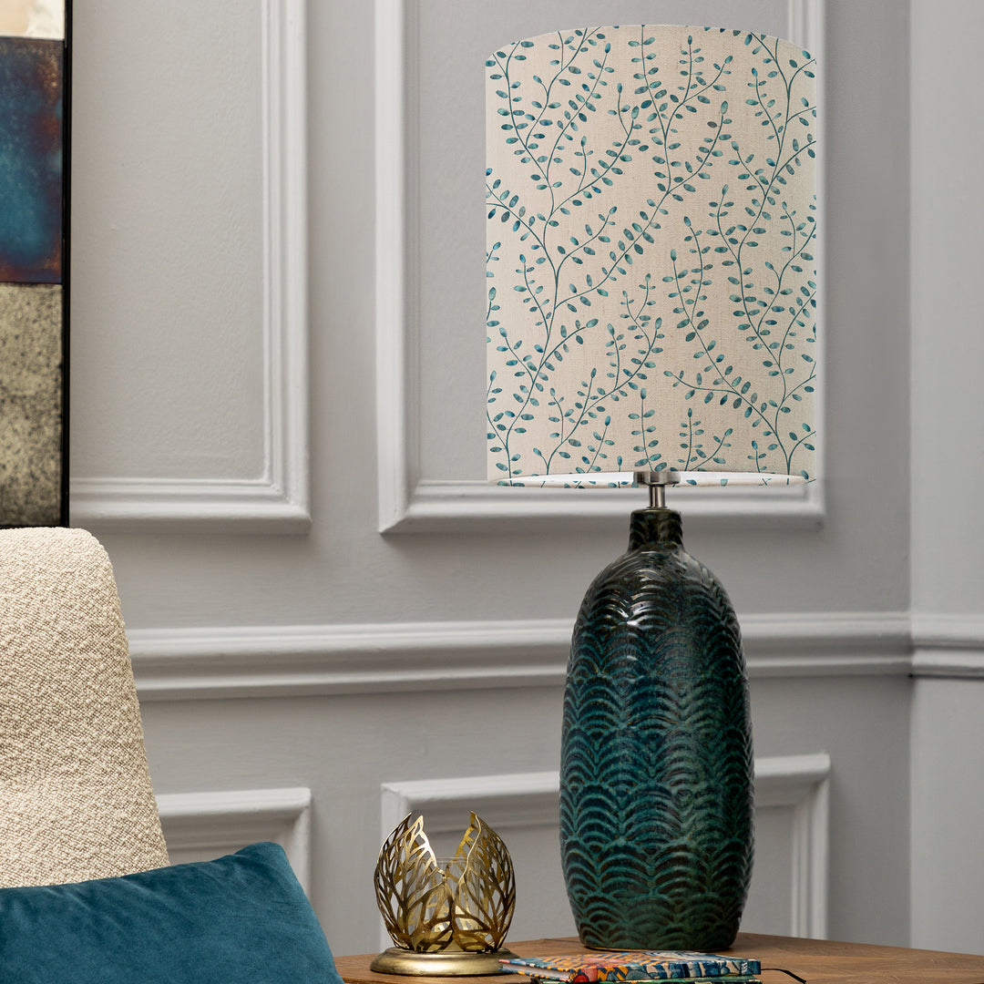 Jadis Table Lampbase Aqua/Eden Anna 30cm Lampshade Ocean