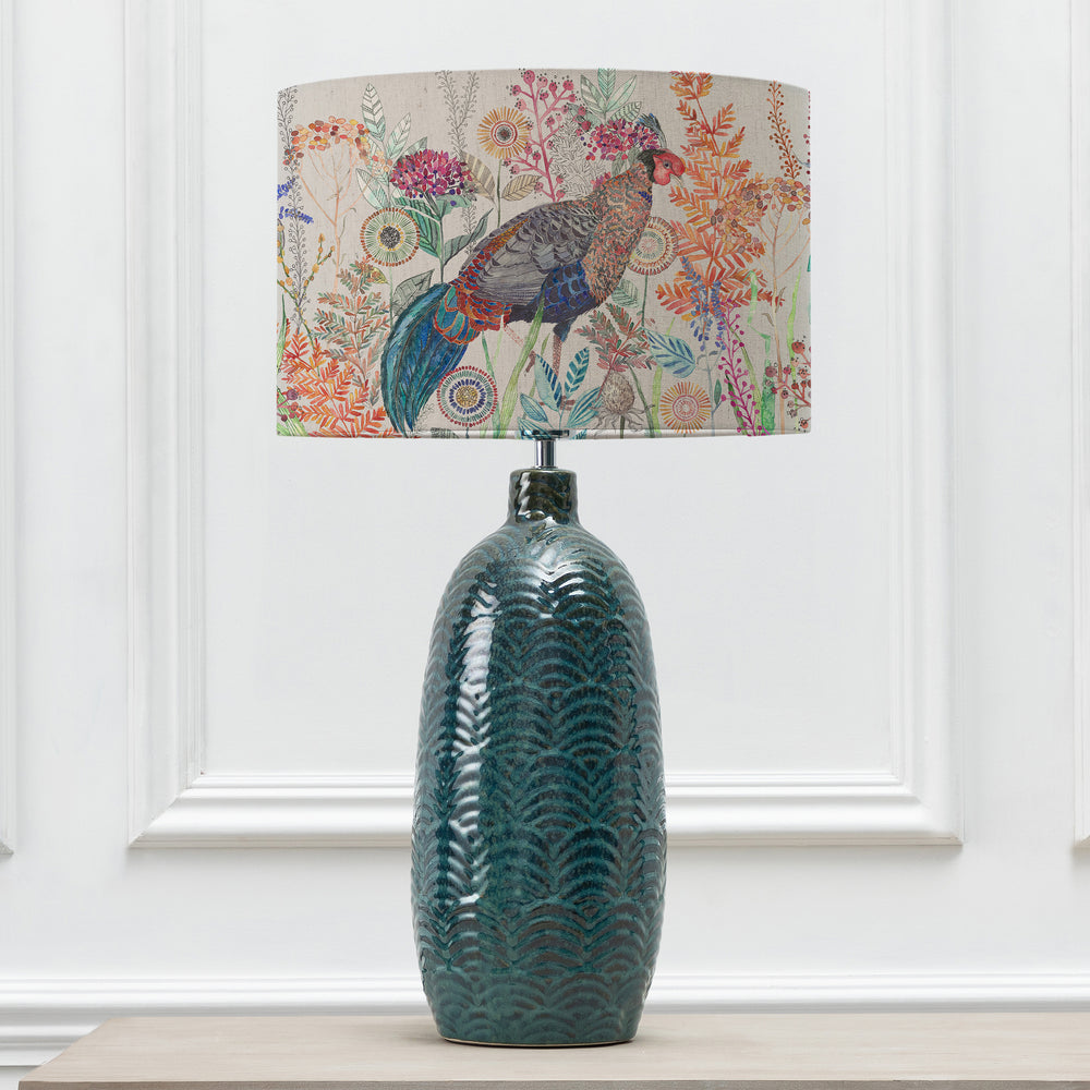 Jadis Table Lampbase Aqua/Lady Amherst EVA 40cm Lampshade Linen - image 2