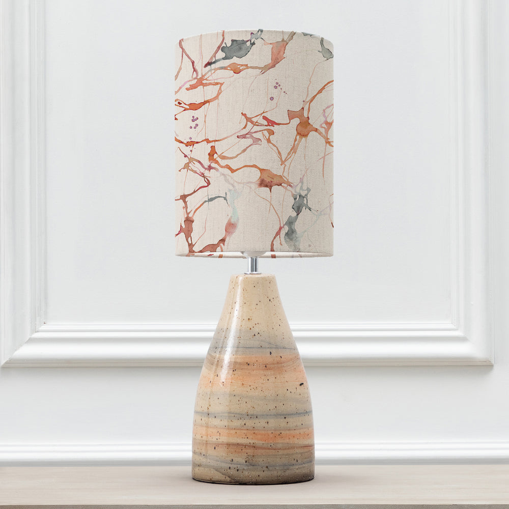 Japura Table Lampbase Sandstone/Carrara Anna 18cm Lampshade Rosewater - image 2