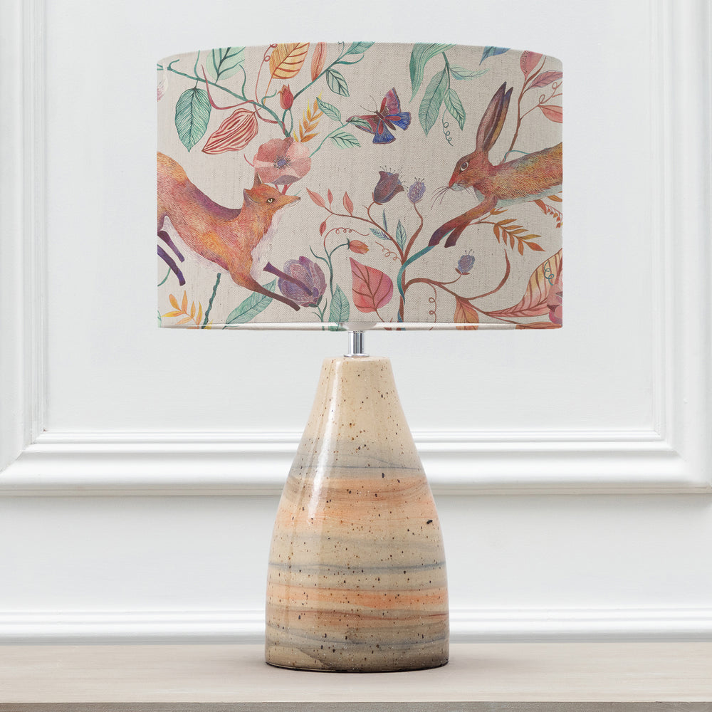 Japura Table Lampbase Sandstone/Leaping Into The Fauna EVA 30cm Lampshade Linen - image 2