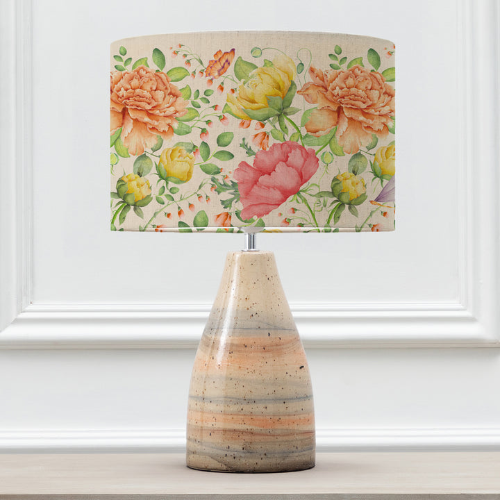 JAPURA TABLE LAMPBASE SANDSTONE/MAISIE SAND EVA 30CM LAMPSHADE ORANGE