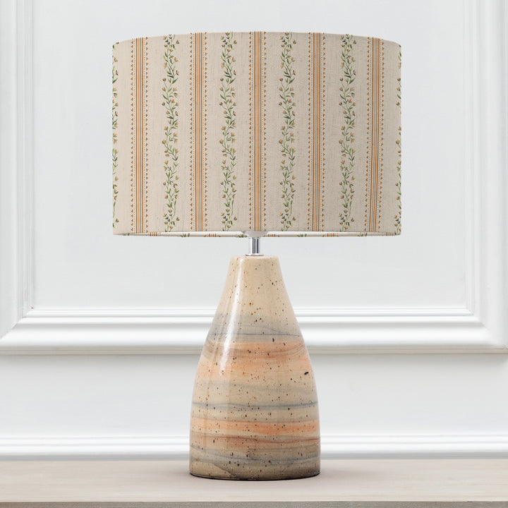 JAPURA TABLE LAMPBASE SANDSTONE/PRIMAVERA EVA 30CM LAMPSHADE MELBA