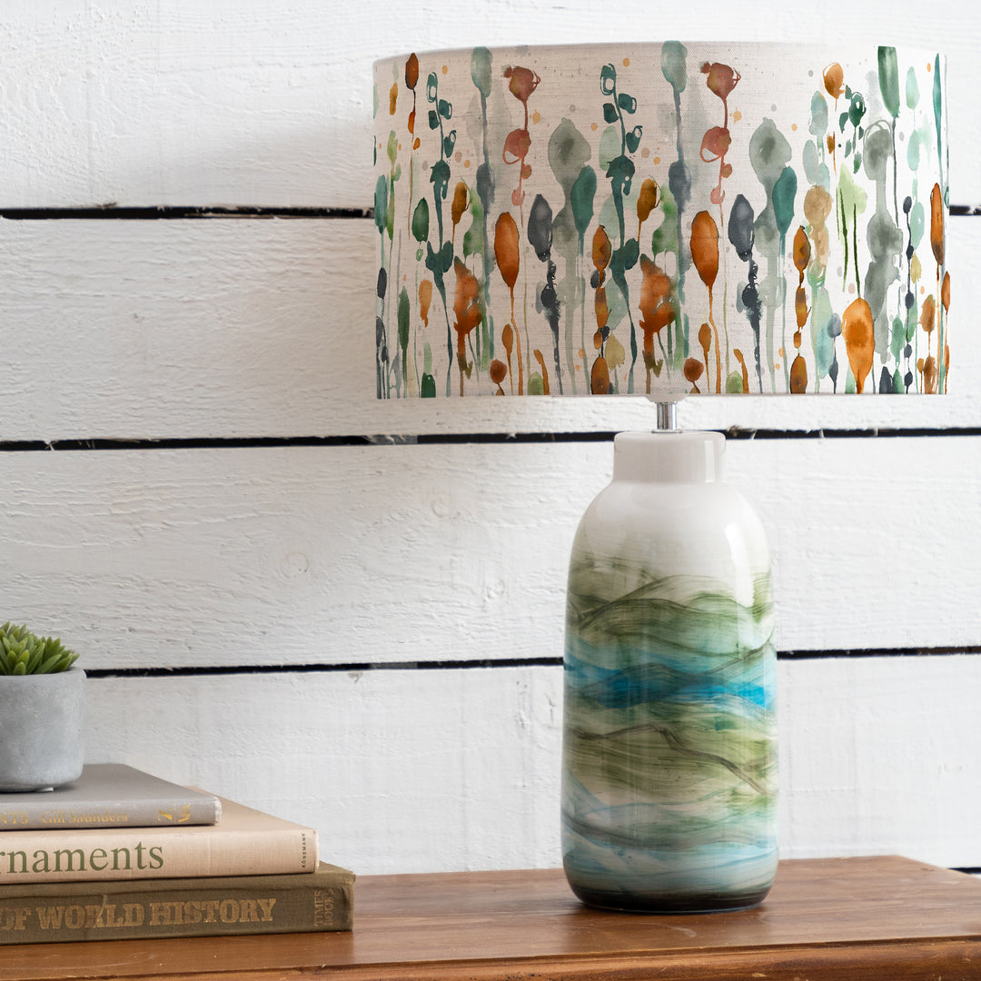 Javary Table Lampbase Mineral/Arley EVA 37cm Lampshade Peridot