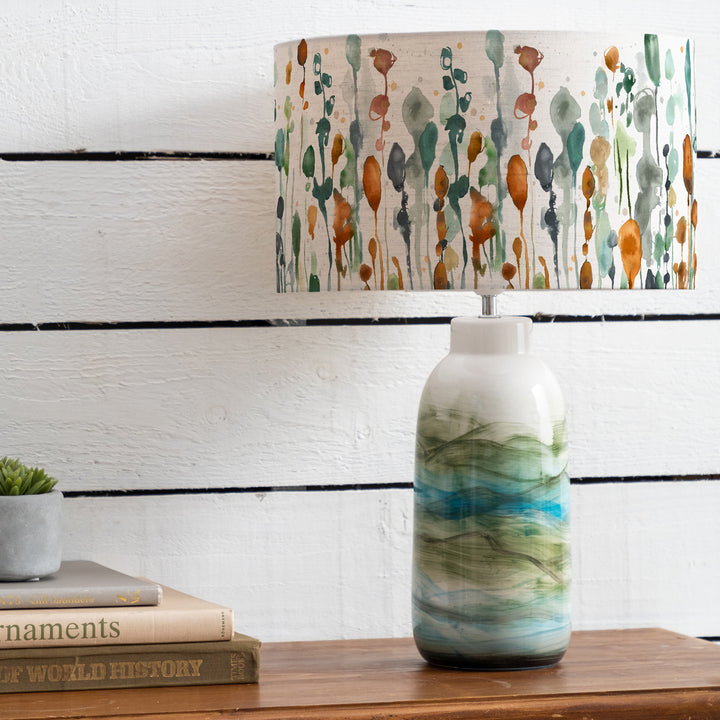 Javary Table Lampbase Mineral/Arley EVA 37cm Lampshade Peridot