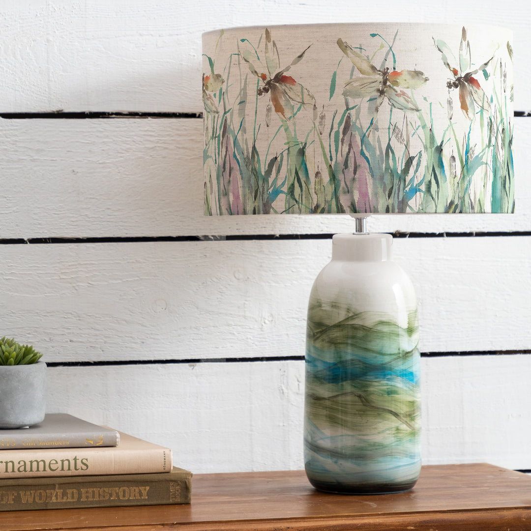 Javary Table Lampbase Mineral/Nightingale EVA 37cm Lampshade Peridot