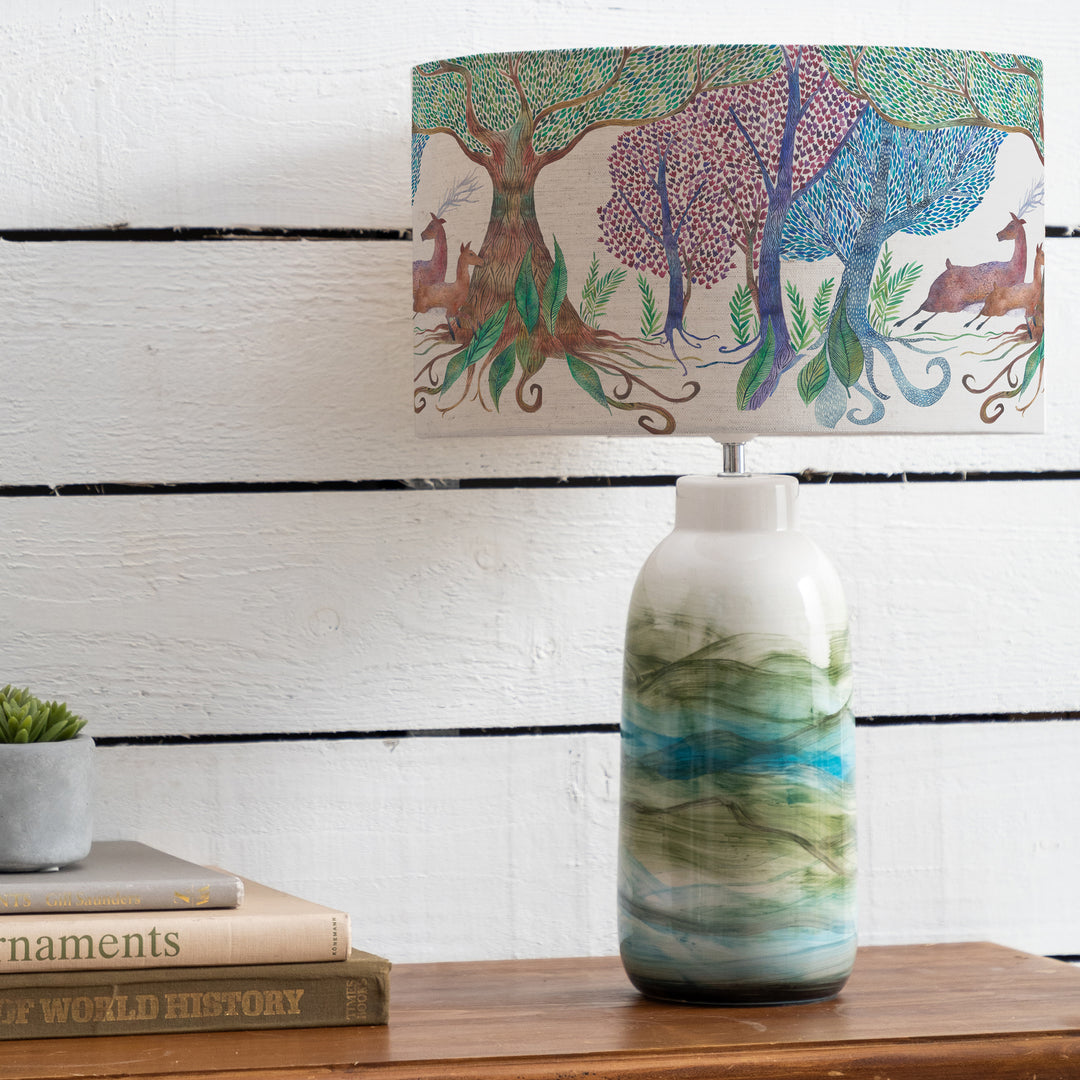 Javary Table Lampbase Mineral/Willow Woods EVA 37cm Lampshade Linen