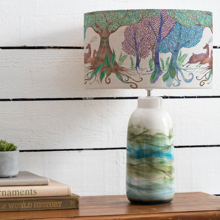 Javary Table Lampbase Mineral/Willow Woods EVA 37cm Lampshade Linen
