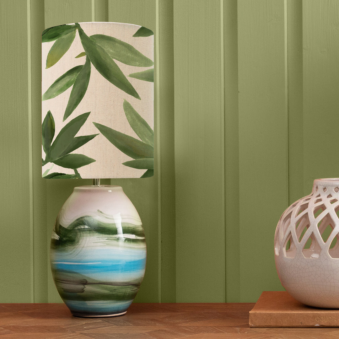 Juruena Table Lampbase Mineral/Silverwood Mini Anna 18x26cm Lampshade Apple