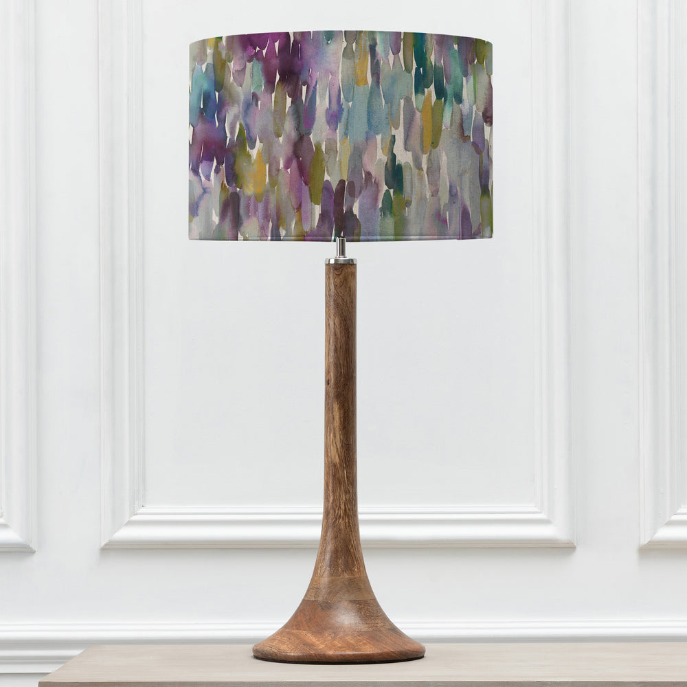 Kinross Tall Table Lampbase Mango/Azima EVA 40cm Lampshade Indigo - image 2