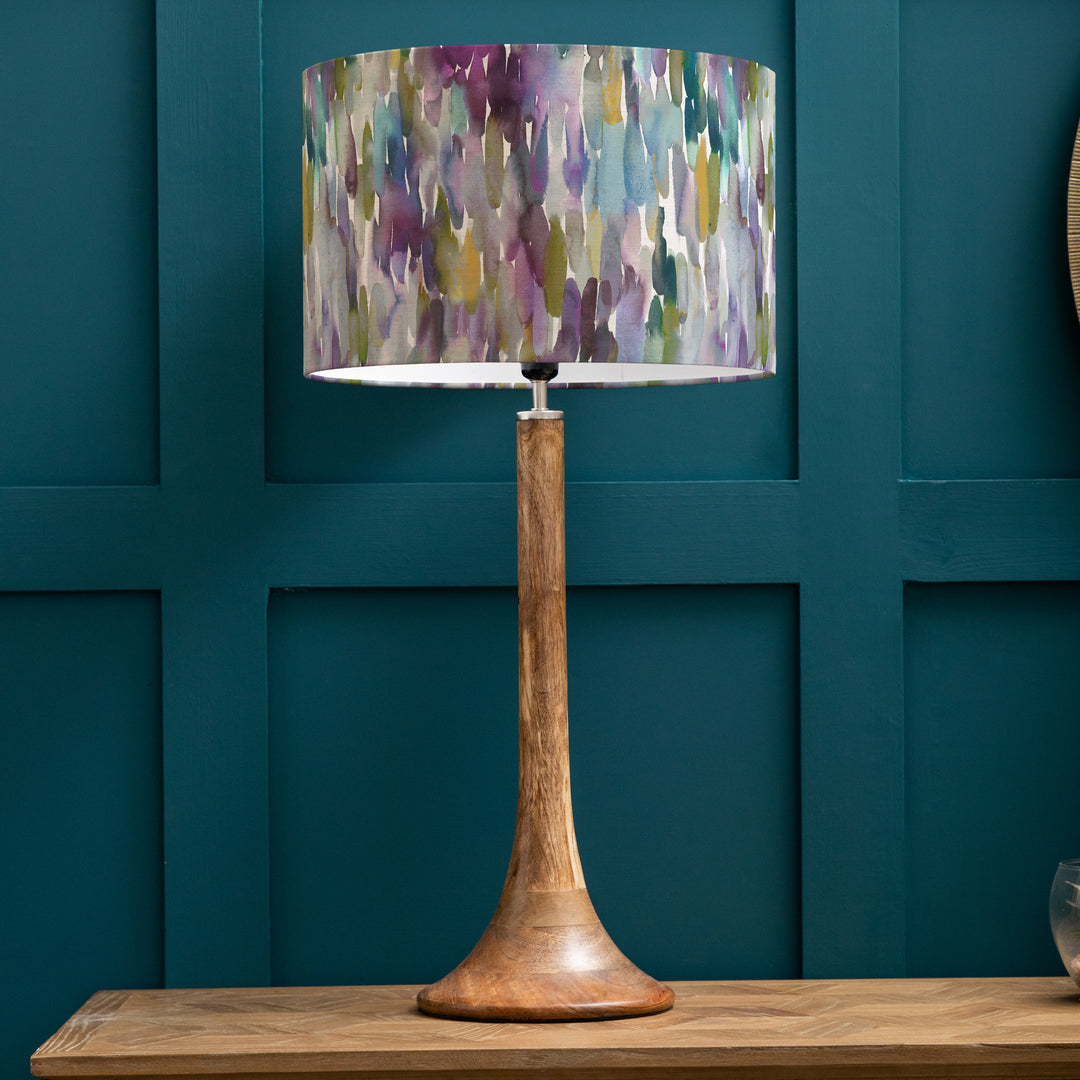 Kinross Tall Table Lampbase Mango/Azima EVA 40cm Lampshade Indigo