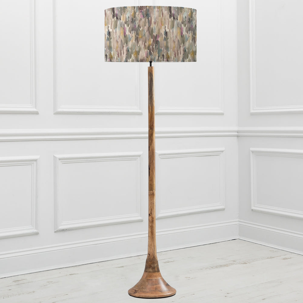 Kinross Floor Lampbase Wood Mango/Azima EVA 52cm Lampshade Ironstone - image 2